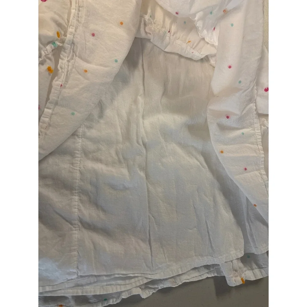 Crown & Ivy Women Size Small White Clip Dot Smocked Tiered Sleeveless Midi Dress
